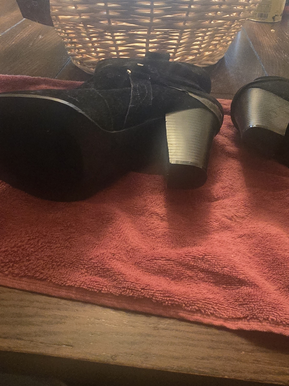 Women’s Black Suede Block Heel Pumps